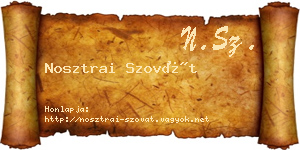 Nosztrai Szovát névjegykártya